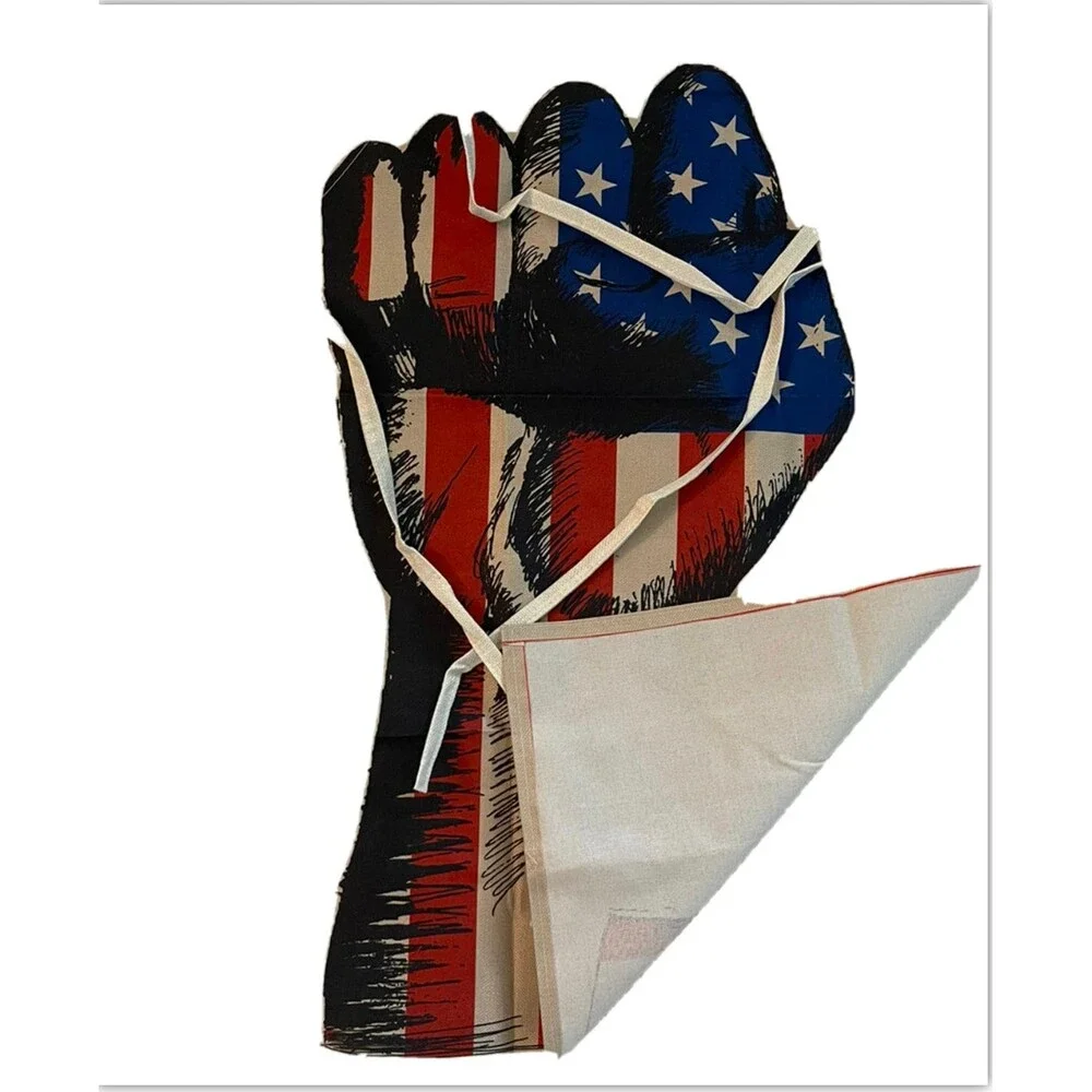 Patriotic USA Flag Linen Apron, BBQ Party Bib